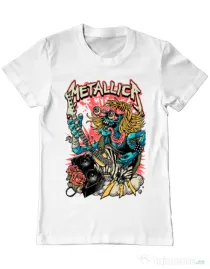 Tricou ADLER barbat Heavy Guitar Alb