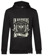 Hoodie barbat cu gluga In Barbers We Trust Negru
