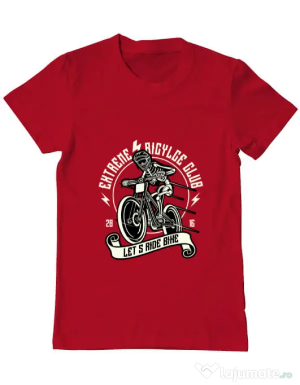 Tricou ADLER barbat Lets Ride Bike Rosu