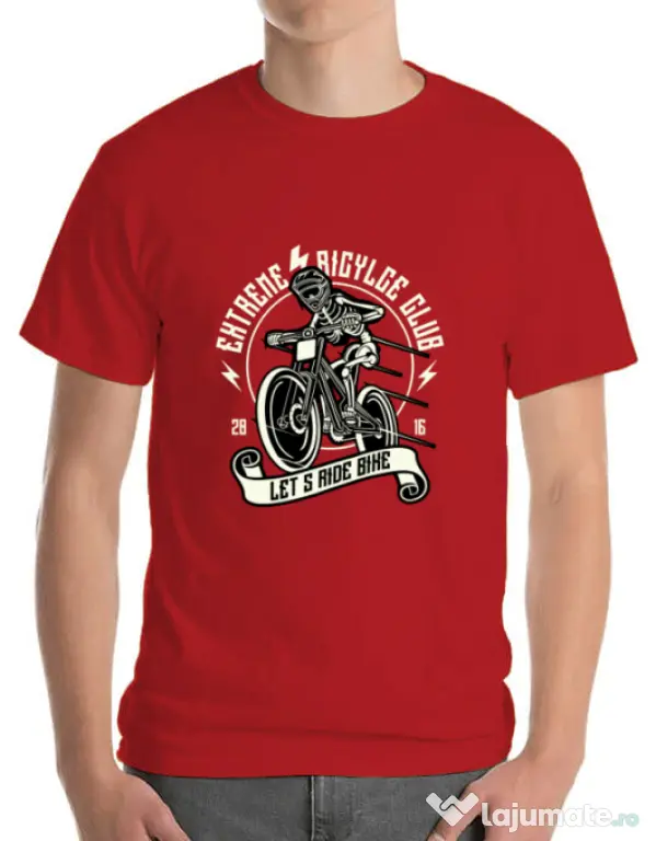 Tricou ADLER barbat Lets Ride Bike Rosu
