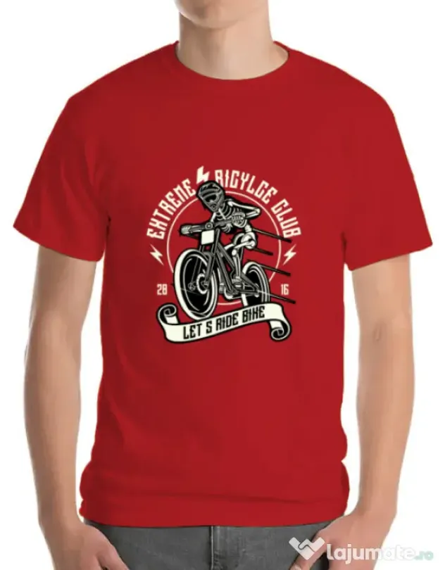 Tricou ADLER barbat Lets Ride Bike Rosu