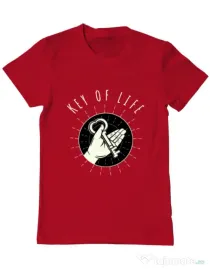 Tricou ADLER barbat Key Of Life Rosu