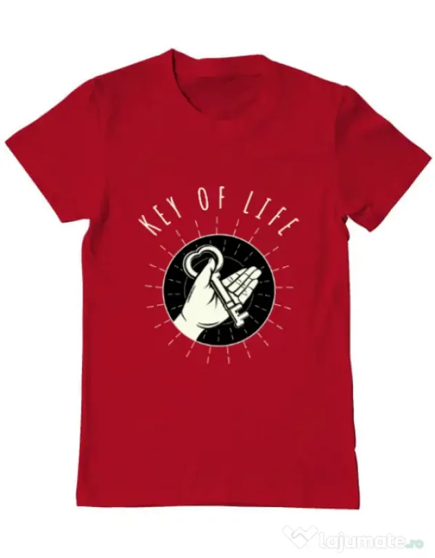 Tricou ADLER barbat Key Of Life Rosu