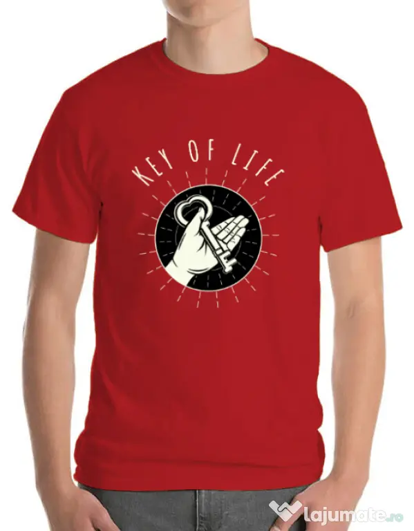 Tricou ADLER barbat Key Of Life Rosu