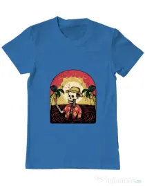Tricou ADLER barbat Welcome to My Paradise Albastru azuriu