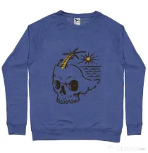Bluza ADLER barbat Skull Island Albastru melanj
