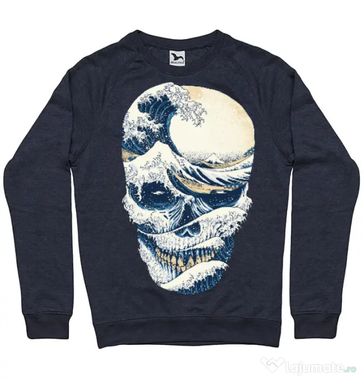Bluza ADLER barbat The Great Wave off Skull Denim inchis