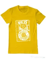 Tricou ADLER barbat Where words fail, music speaks Galben