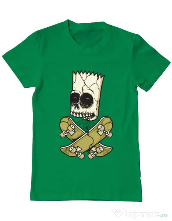 Tricou ADLER barbat Death of Skateboarder Verde mediu