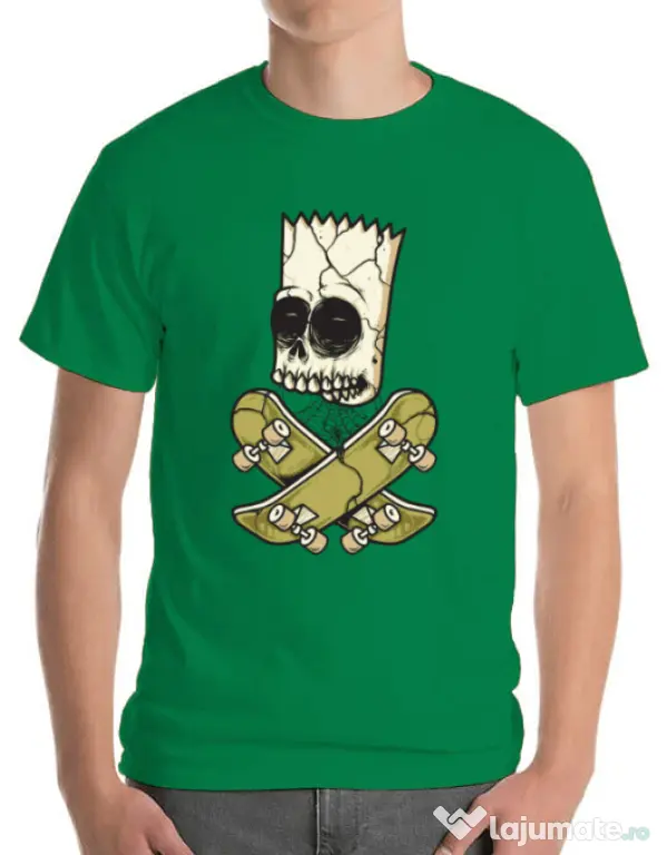 Tricou ADLER barbat Death of Skateboarder Verde mediu