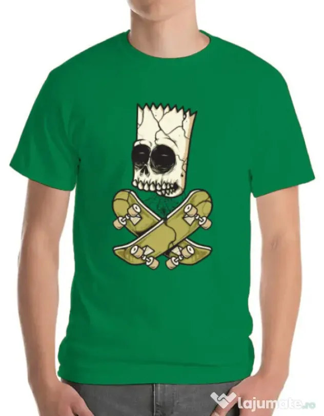 Tricou ADLER barbat Death of Skateboarder Verde mediu