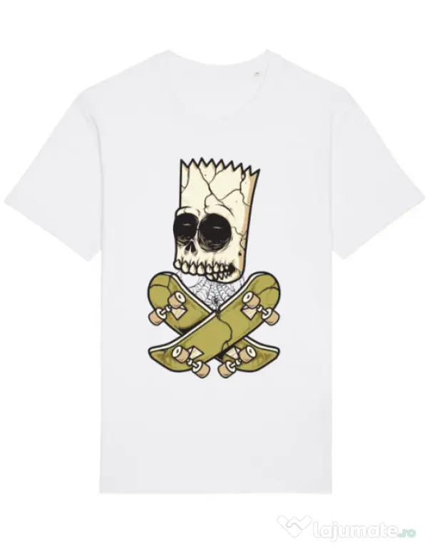 Tricou STANLEY STELLA barbat Death of Skateboarder Alb