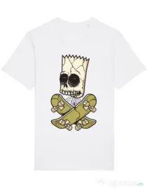 Tricou STANLEY STELLA barbat Death of Skateboarder Alb