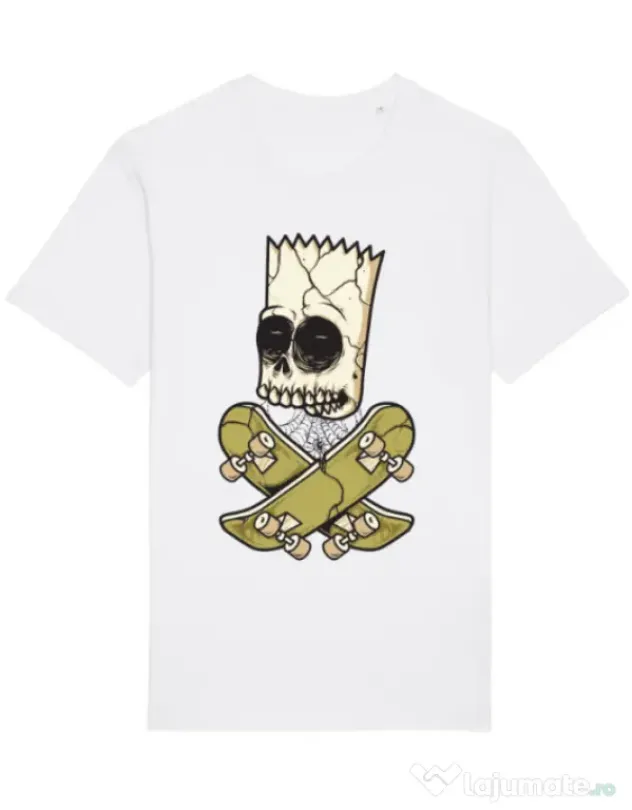 Tricou STANLEY STELLA barbat Death of Skateboarder Alb