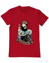 Tricou ADLER barbat Adventure of the Sea Rosu