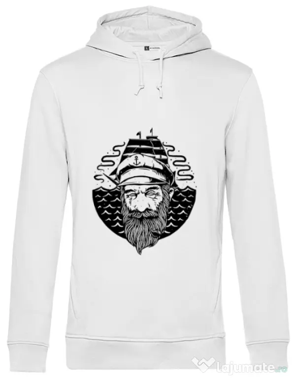 Hoodie barbat cu gluga Old Helmsman Alb