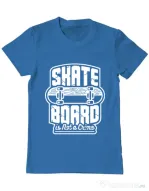 Tricou ADLER barbat Skate Board Albastru azuriu