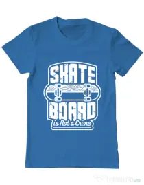 Tricou ADLER barbat Skate Board Albastru azuriu