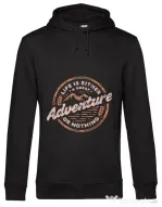 Hoodie barbat cu gluga Adventure or nothing Negru