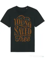 Tricou STANLEY STELLA barbat Young Saved And Free Negru