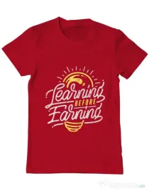 Tricou ADLER barbat Learning Before Earning Rosu