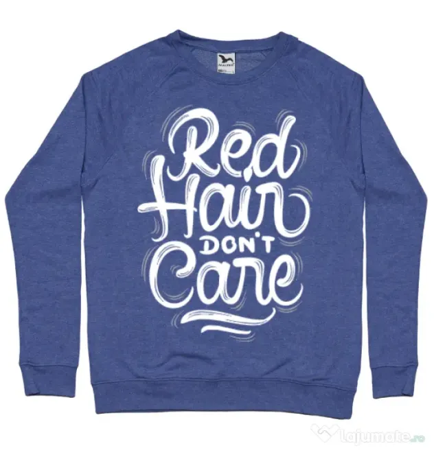 Bluza ADLER barbat Red Hair Dont Care Albastru melanj