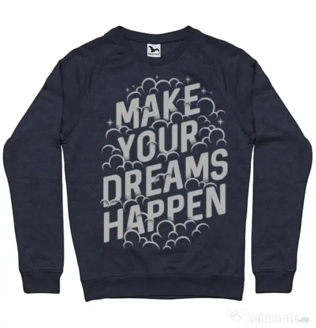 Bluza ADLER barbat Make your dreams happen Denim inchis