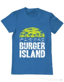 Tricou ADLER barbat Burger island Albastru azuriu