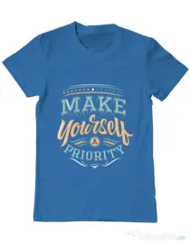 Tricou ADLER barbat Make yourself a priority Albastru azuriu