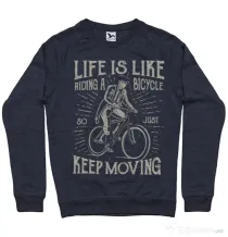 Bluza ADLER barbat Life Is Like Riding A Bicycle Denim inchis