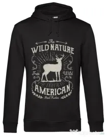 Hoodie barbat cu gluga Wild Nature Negru