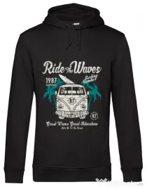 Hoodie barbat cu gluga Ride The Waves Negru