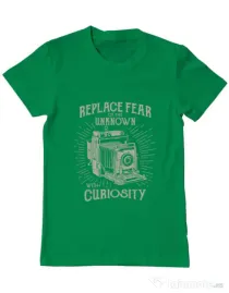 Tricou ADLER barbat Replace Fear Verde mediu