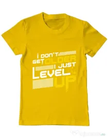Tricou ADLER barbat I dont get older Galben