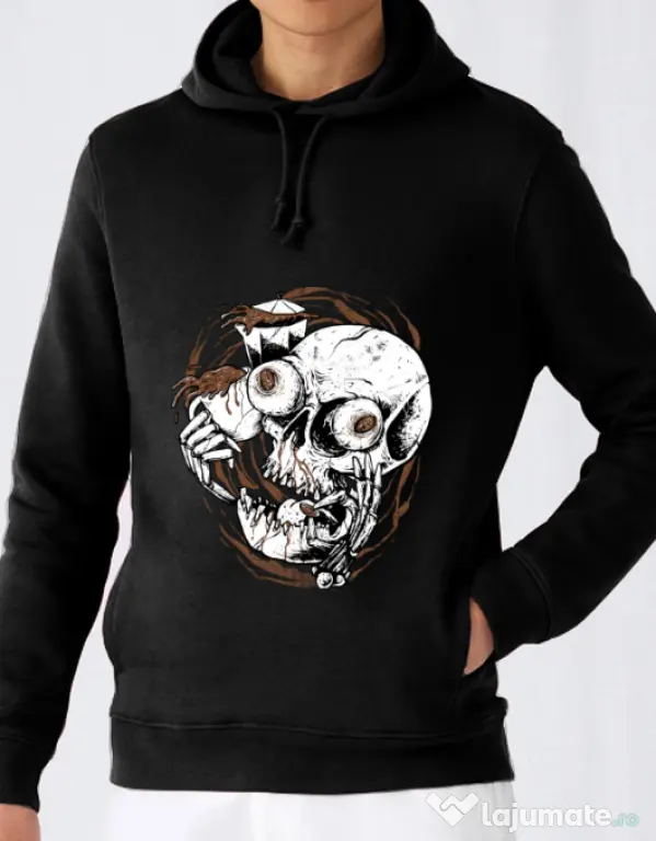 Hoodie barbat cu gluga Coffee Addict Negru