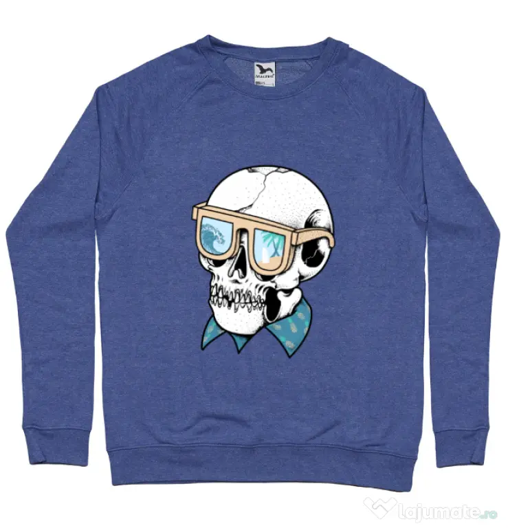 Bluza ADLER barbat Skull Holiday Albastru melanj