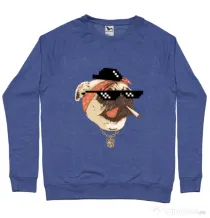 Bluza ADLER barbat Pug Life Albastru melanj