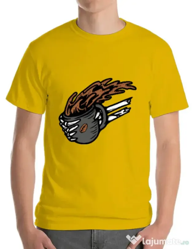 Tricou ADLER barbat Coffee First Galben