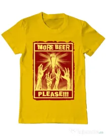 Tricou ADLER barbat Thirsty zombies Galben