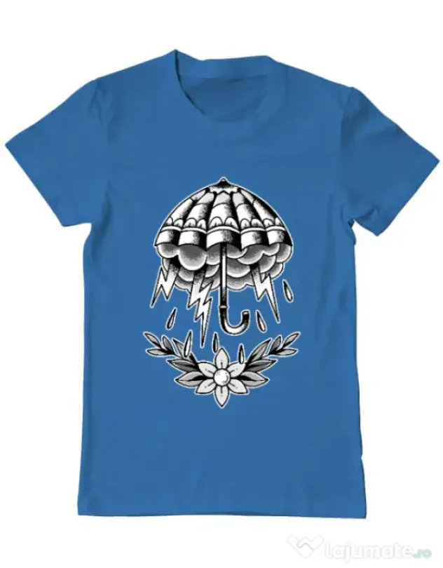Tricou ADLER barbat Umbrella Tattoo Albastru azuriu