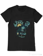 Tricou ADLER barbat Wake up and drink a coffee Negru