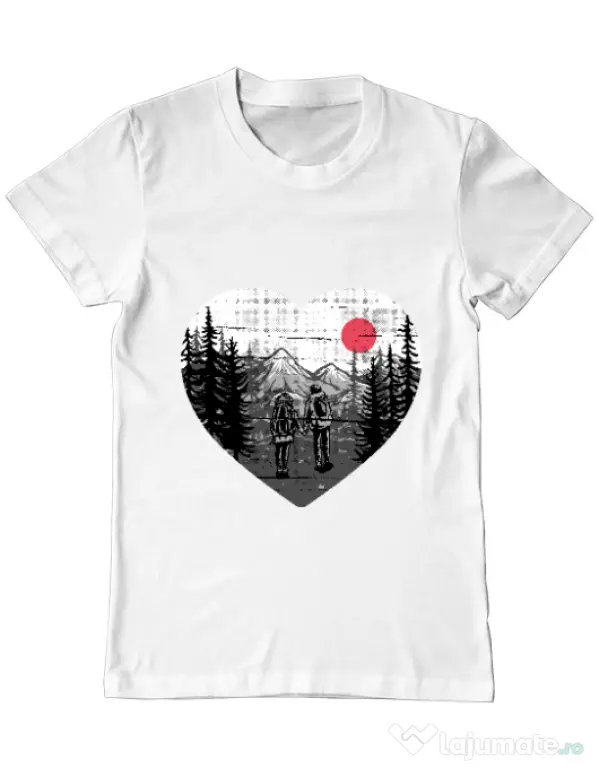 Tricou ADLER barbat Hike and Love Alb