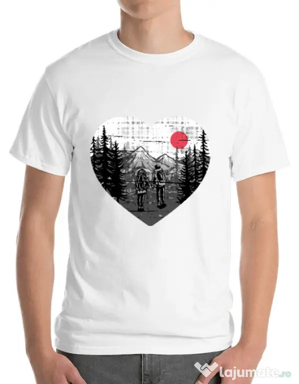 Tricou ADLER barbat Hike and Love Alb