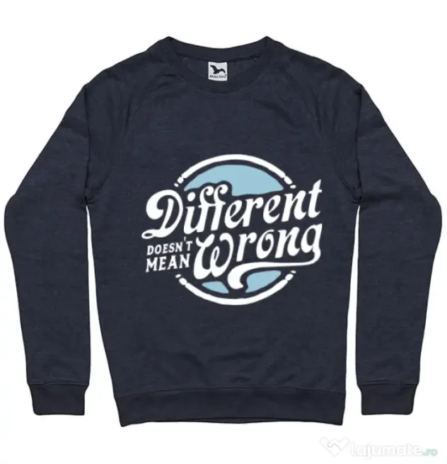 Bluza ADLER barbat Different Doesnt Mean Wrong Denim inchis