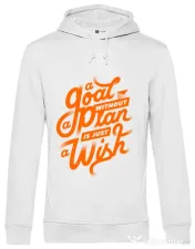 Hoodie barbat cu gluga A Goal Without a Plan is Just a Wish Alb 