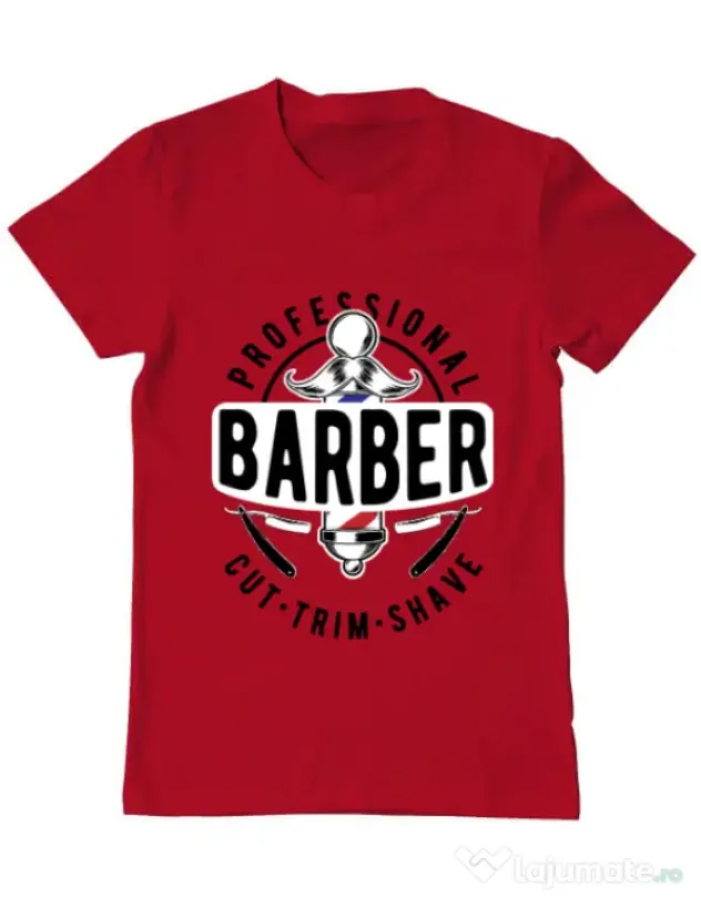 Tricou ADLER barbat Professional barber Rosu