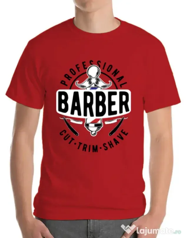 Tricou ADLER barbat Professional barber Rosu