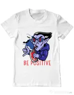 Tricou ADLER barbat Be positive Alb