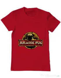 Tricou ADLER barbat Jurassic Pug Rosu