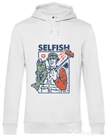 Hoodie barbat cu gluga SELFISH Alb